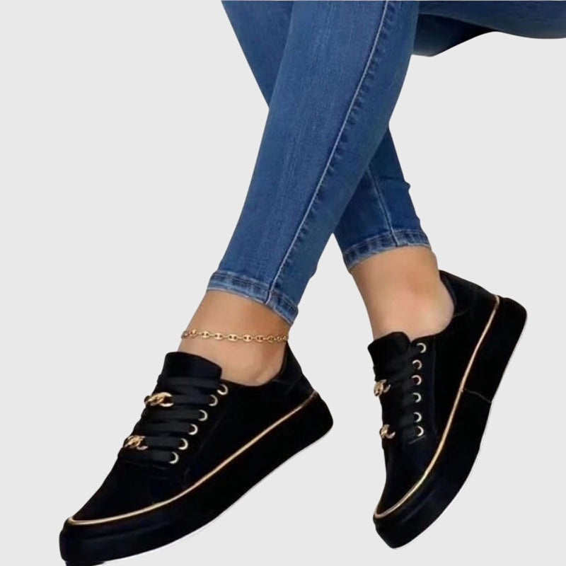 Grélvoise | Sneakers lacets dorés