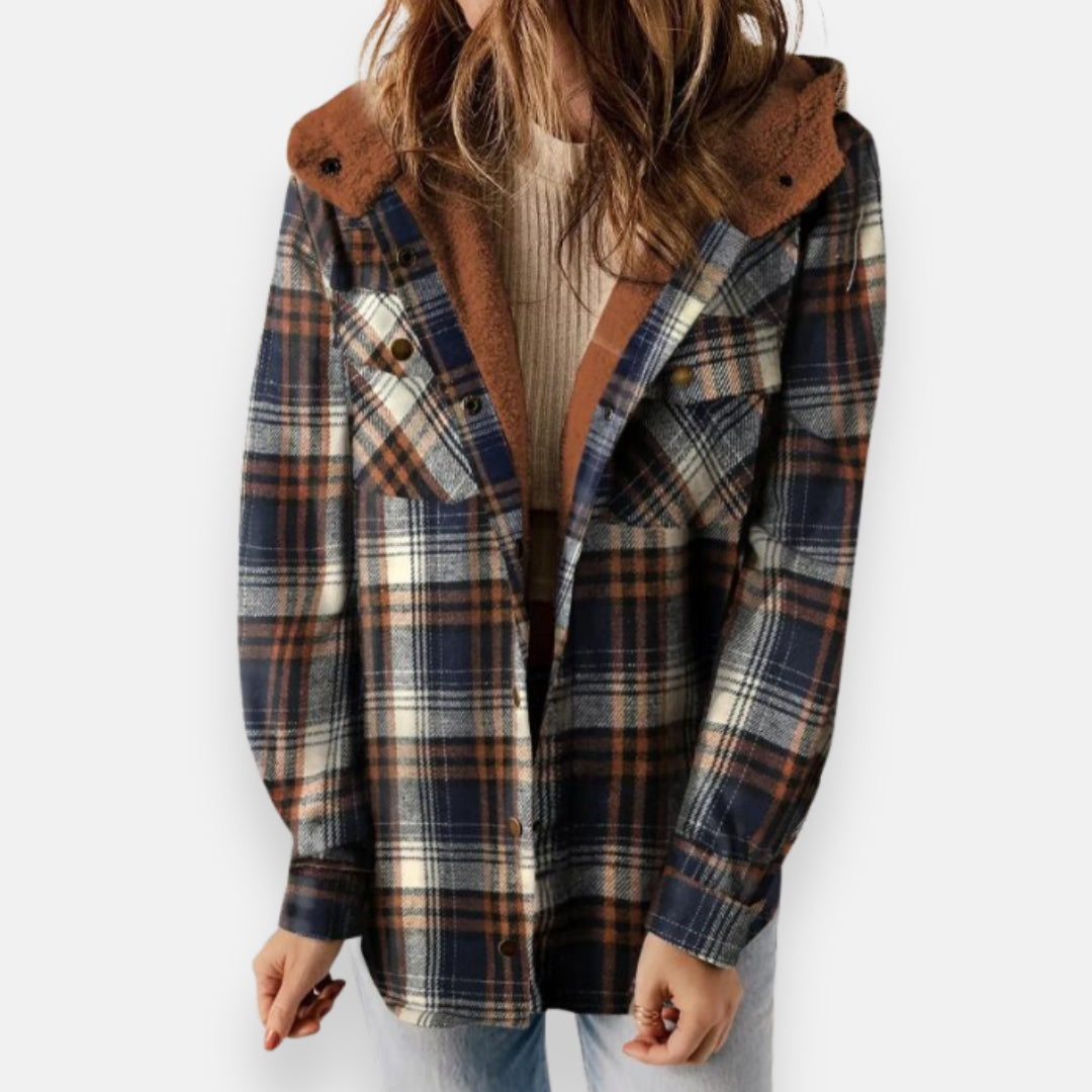 Joélie | Veste à carreaux doublée