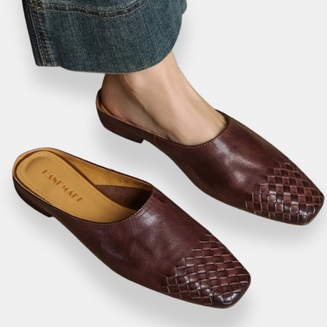 Reine | Mules plates tressées