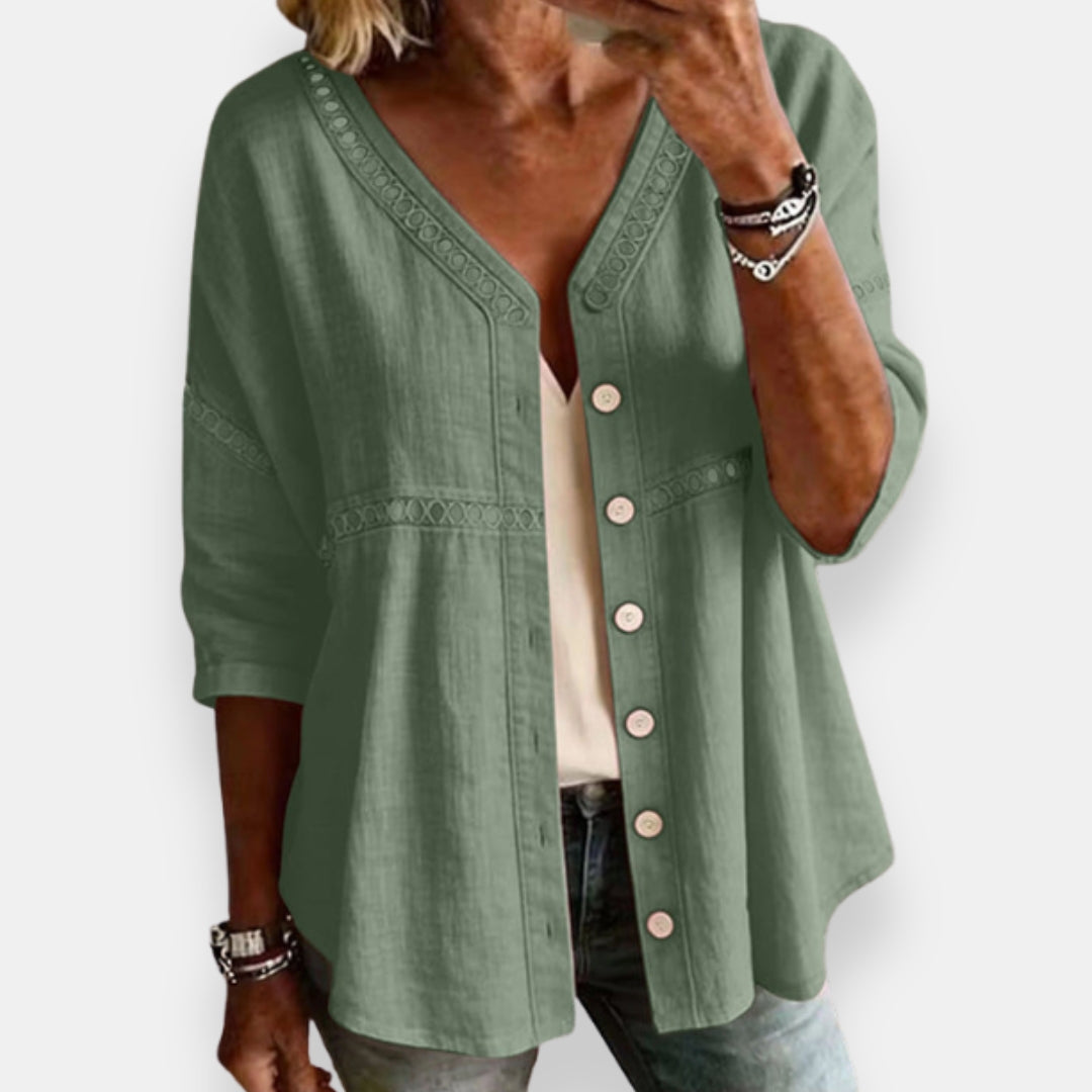 Dorvarne | Blouse Col V Crochet