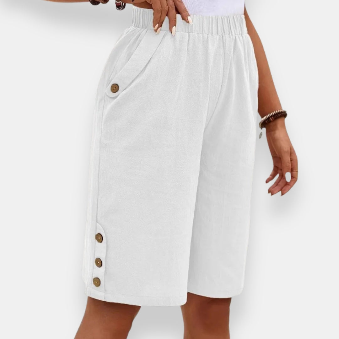 Nadya | Short Élastiqué Boutonné