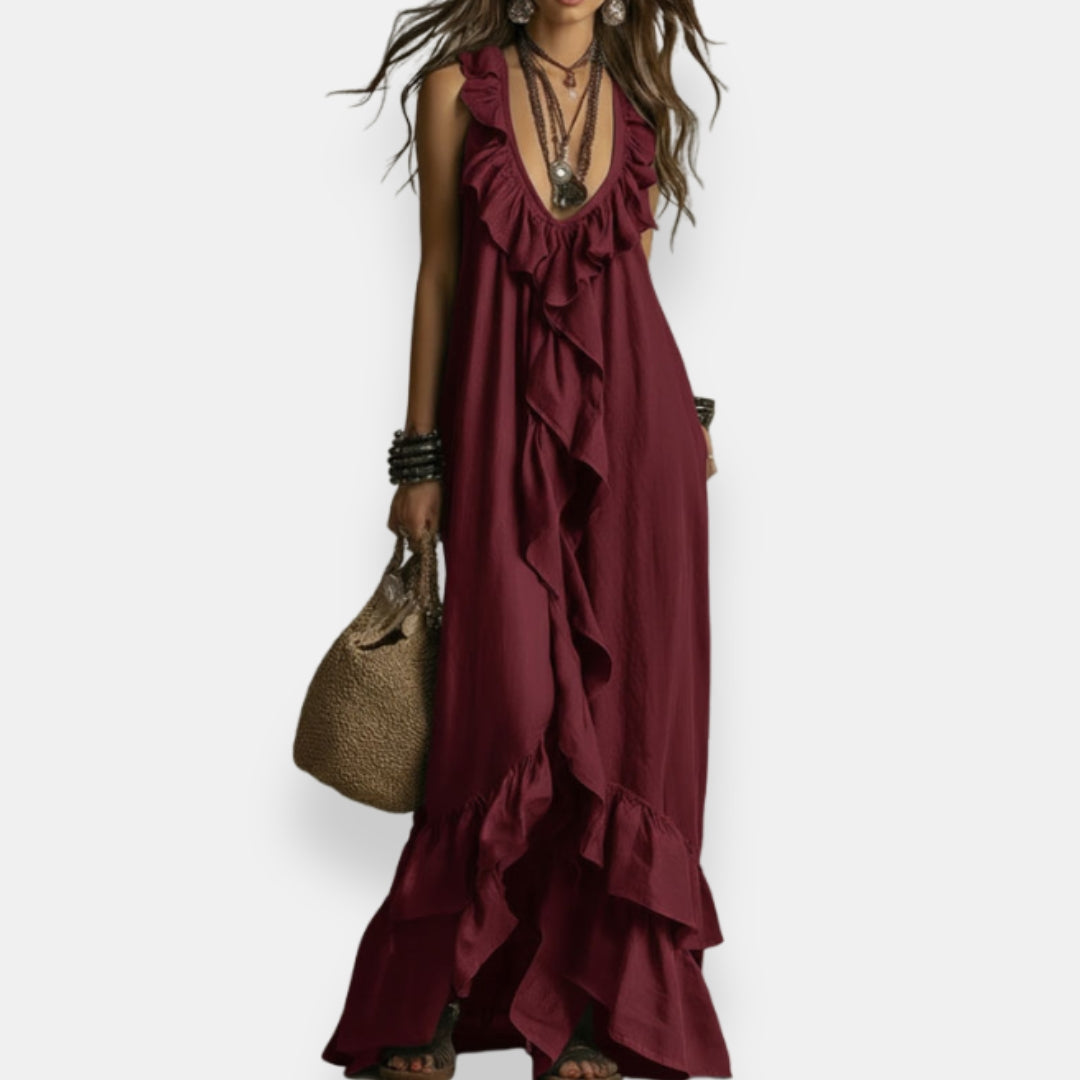 Fenella | Robe longue à volants