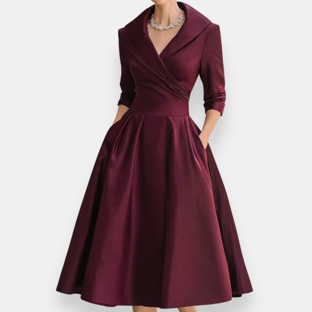 Lórwelle | Robe midi évasée châle
