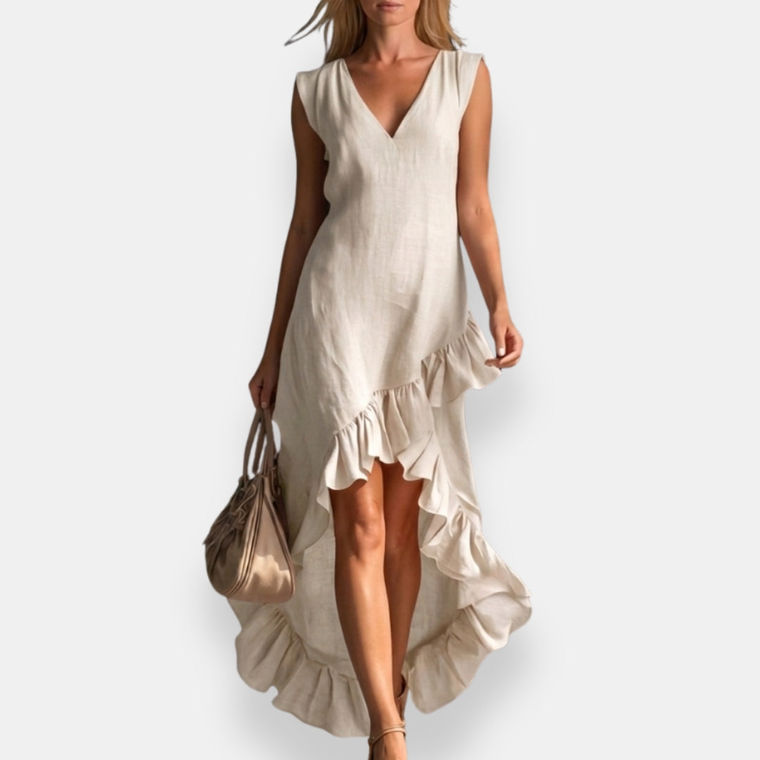 Clémone | Robe asymétrique volanté