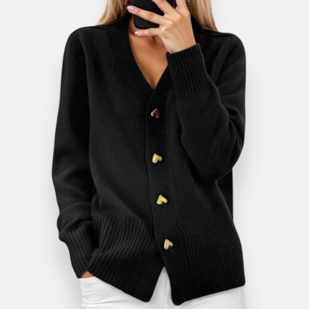 Éléana | Cardigan chic à boutons bijoux