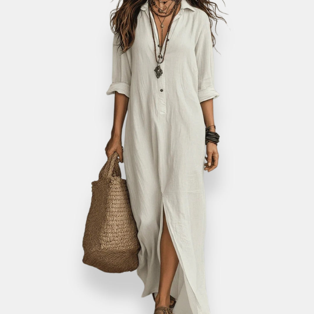 Bréhalde | Robe chemise longue bohème