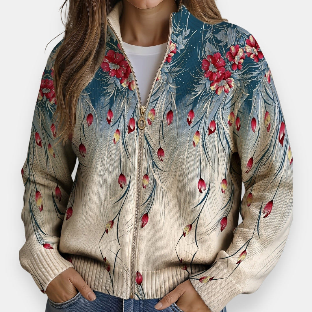 Laurie | Veste Maille Fleurs