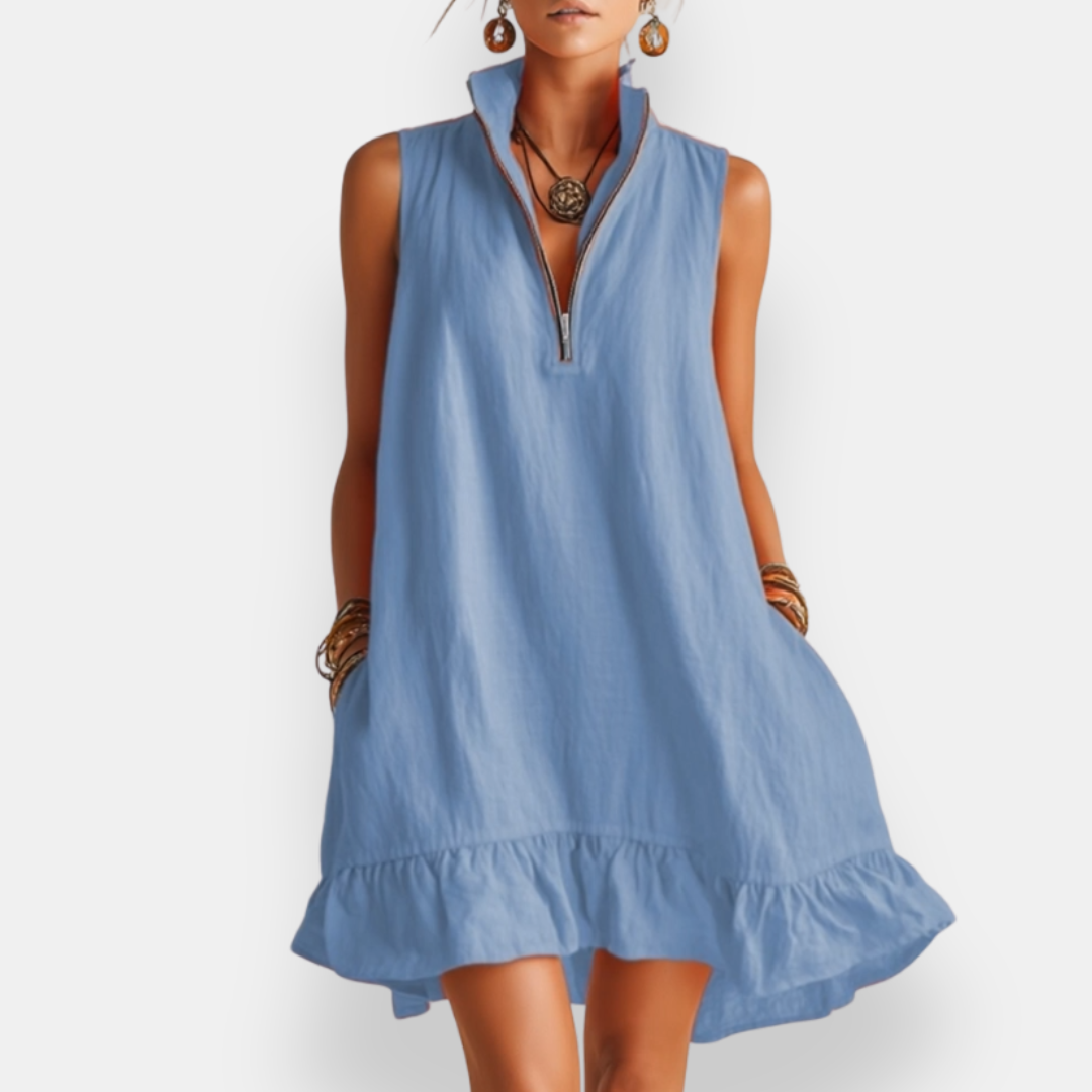 Hilaire | Robe courte sans manches à volant