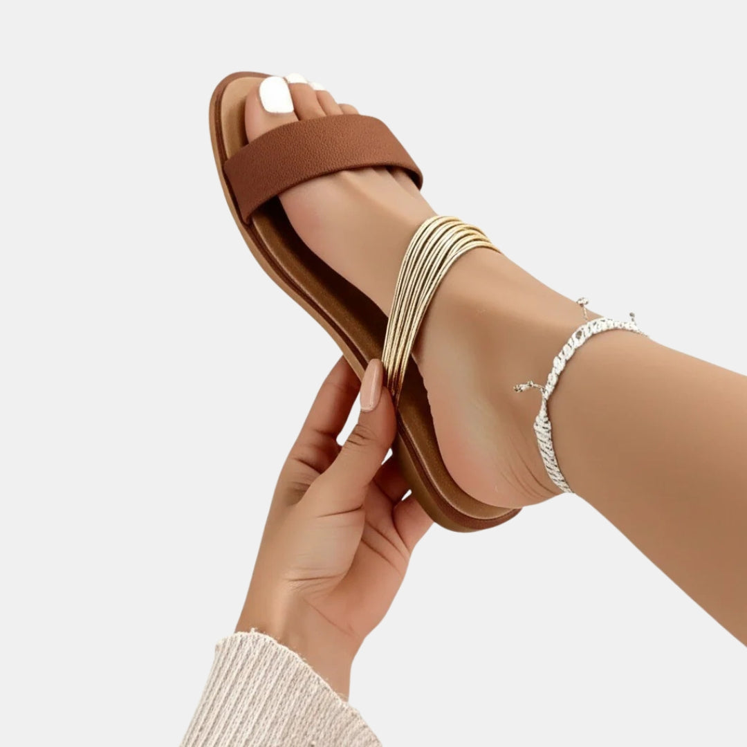 Edmée | Sandales bride dorée