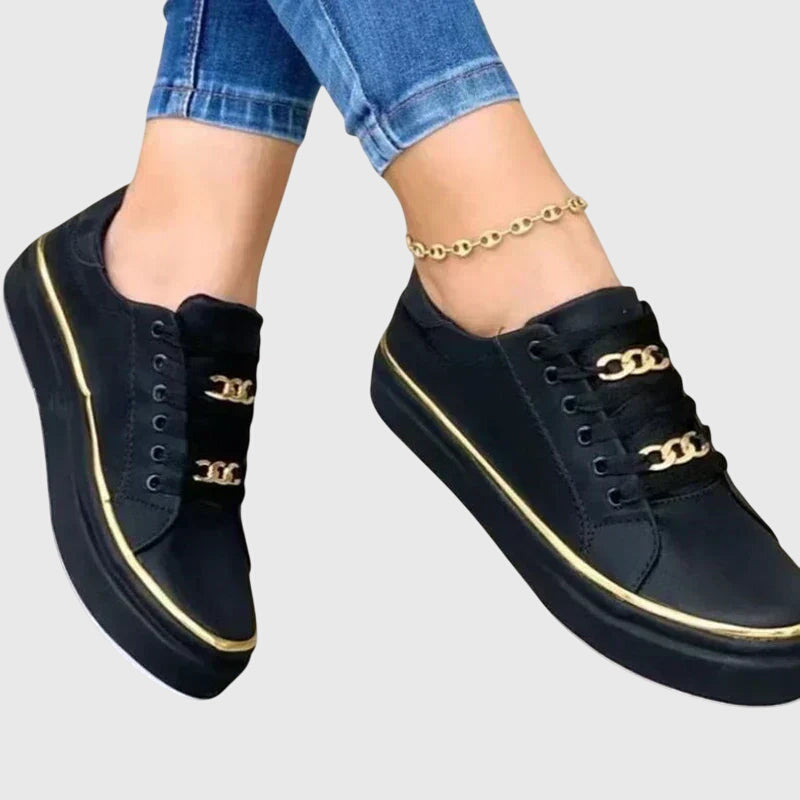 Grélvoise | Sneakers lacets dorés