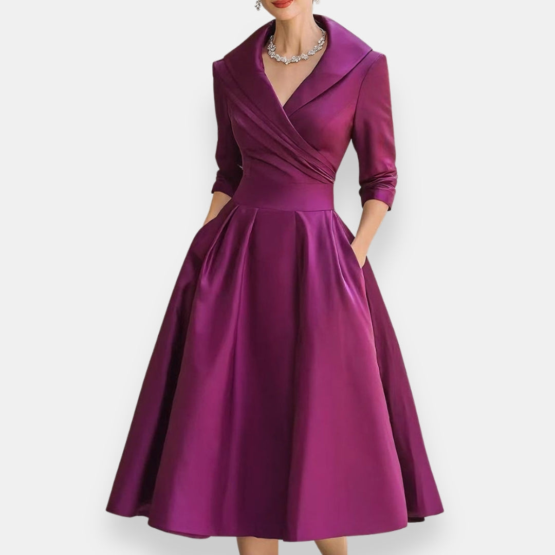 Lórwelle | Robe midi évasée châle