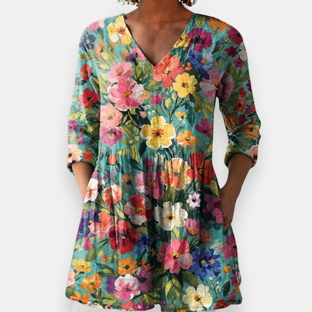 Delphie | Blouse Col V Foisonnante