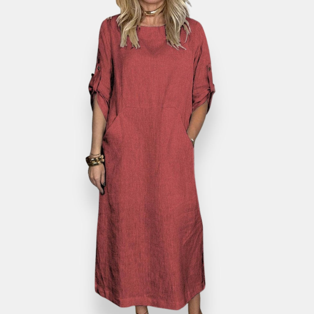Solène | Robe midi retroussable