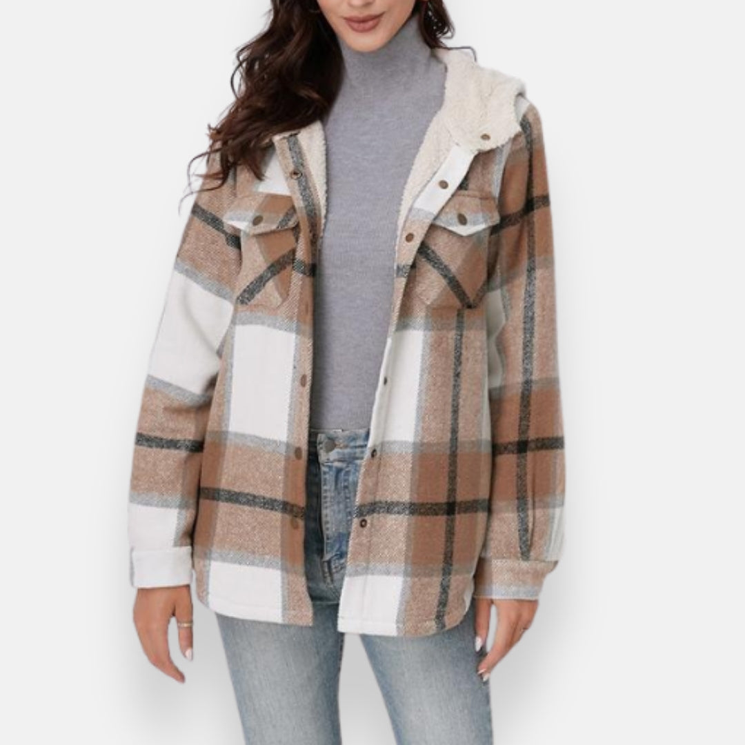 Joélie | Veste à carreaux doublée