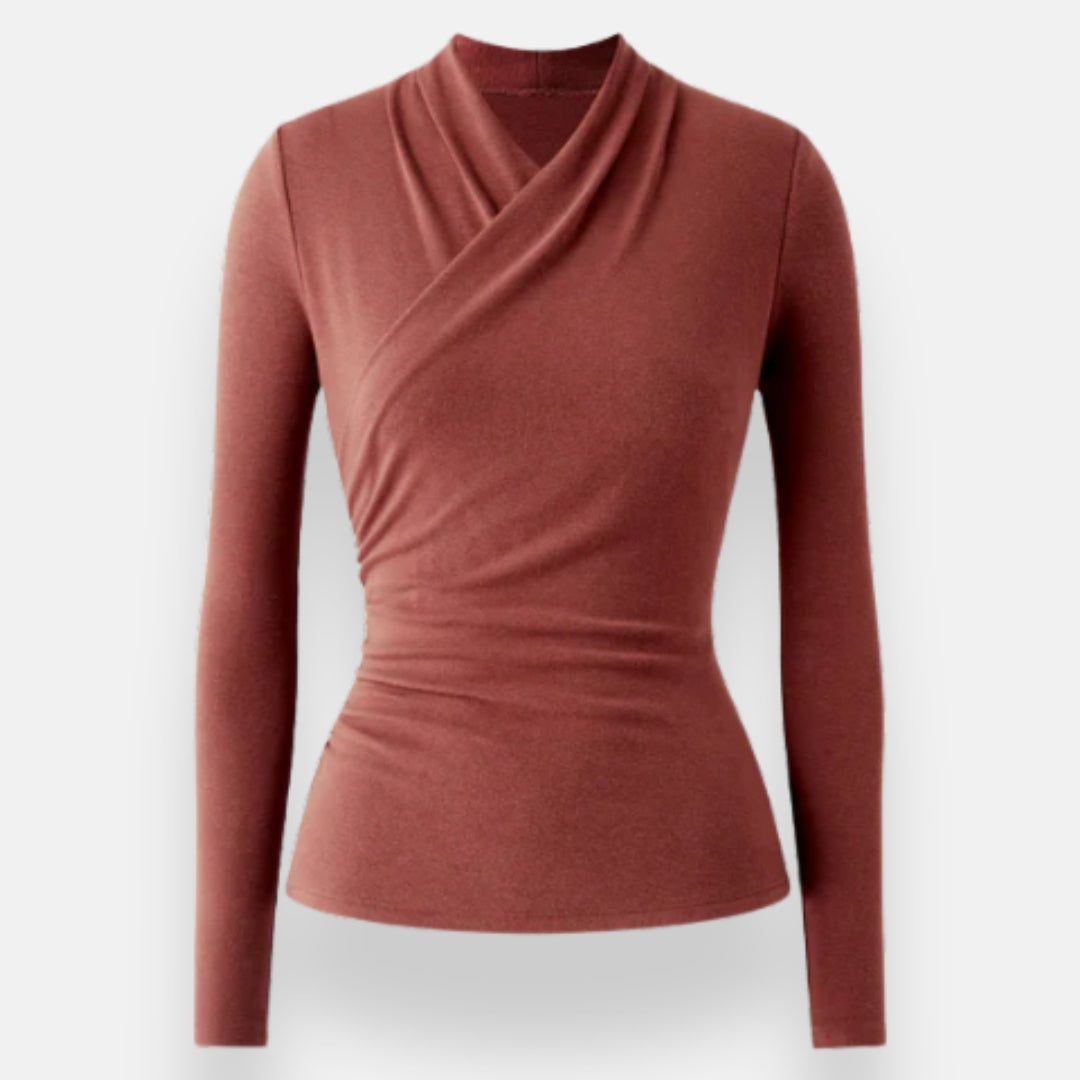 Cérina | Haut enveloppant à manches longues