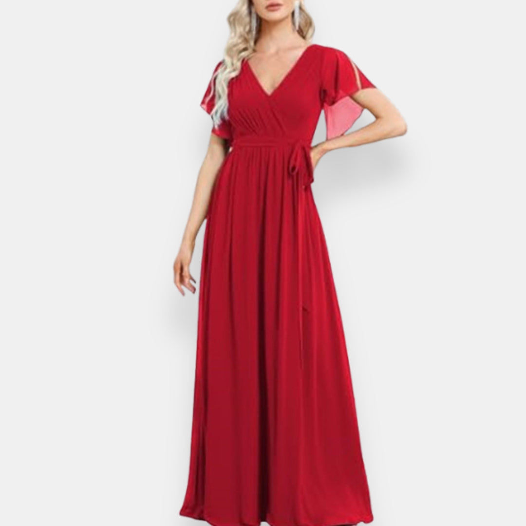 Dahlia | Robe soirée manches volantées