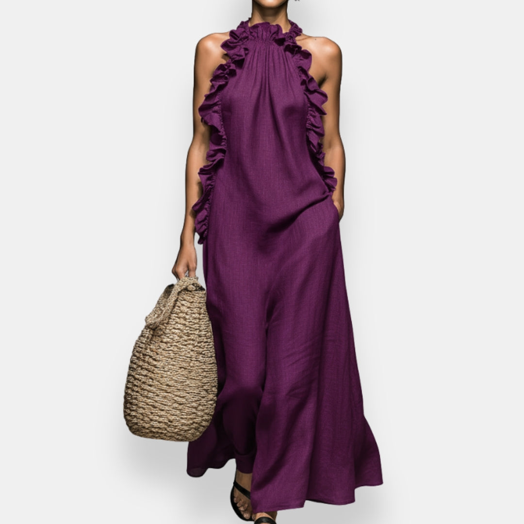Olynthe | Robe dos nu à volants