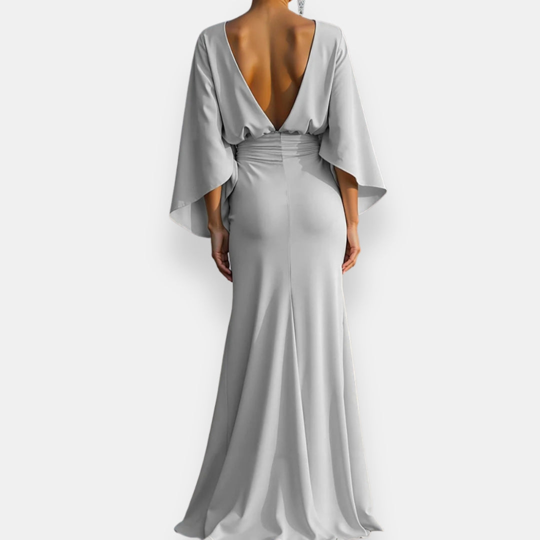 Norgane | Robe longue à manches cape