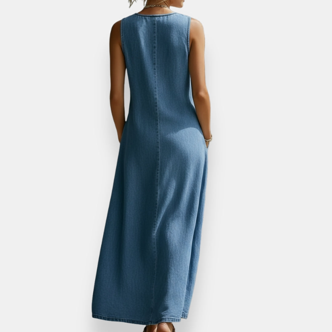 Maïté | Robe denim diagonale