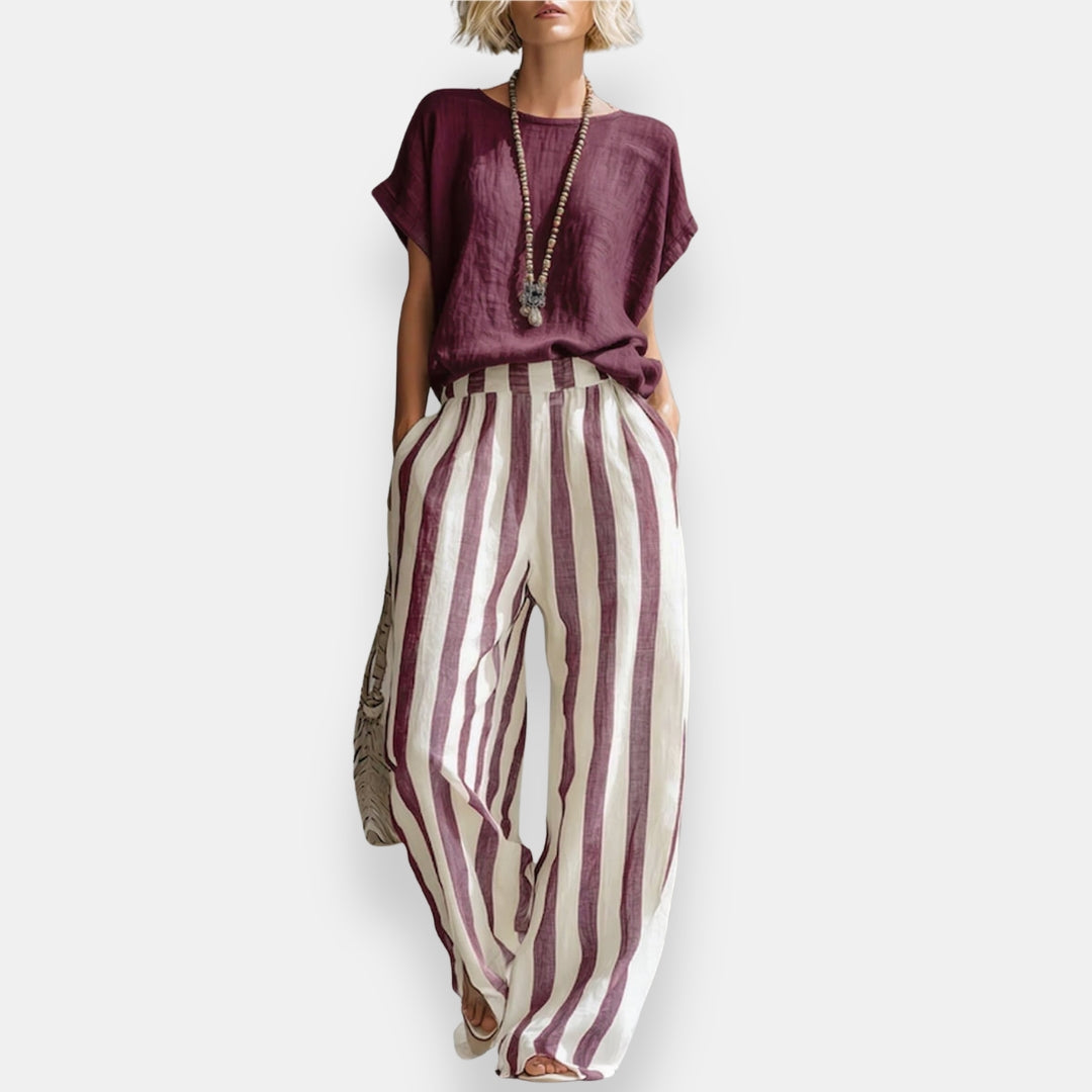 Mirane | Ensemble top rayé large