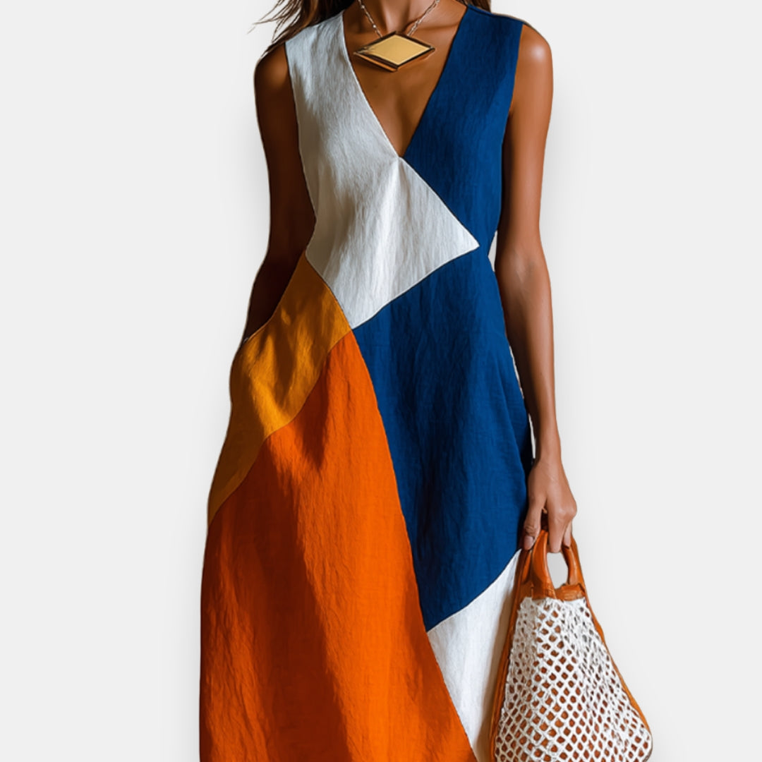 Berthe | Robe Longue Tricolore