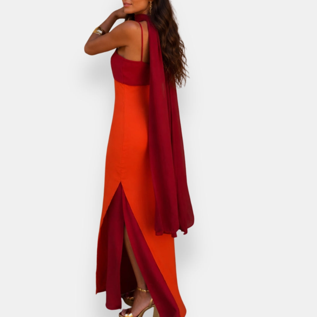 Néviane | Robe Bicolore Fendue