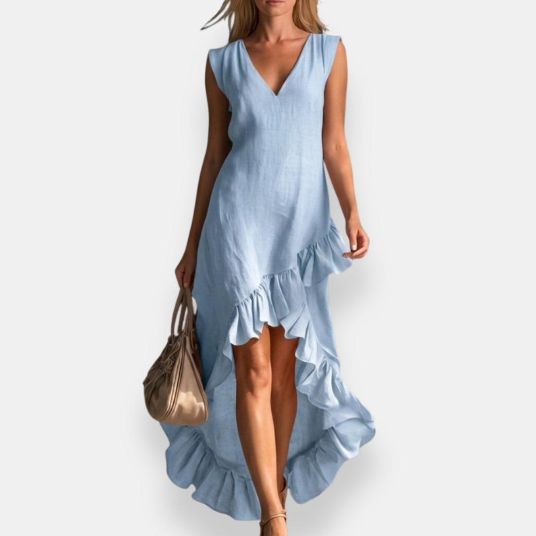 Clémone | Robe asymétrique volanté