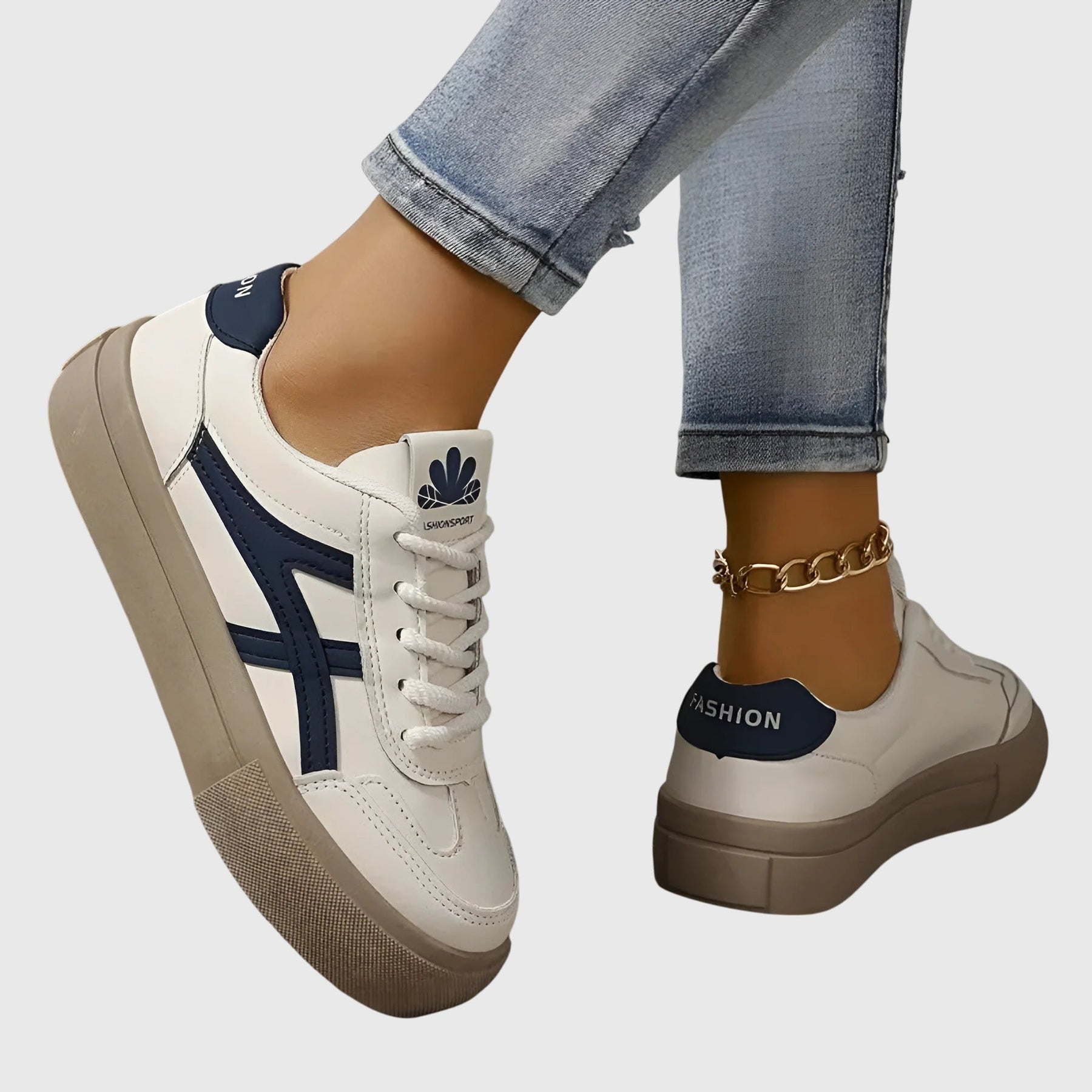 Kléovaine | Sneakers bicolores à chevron