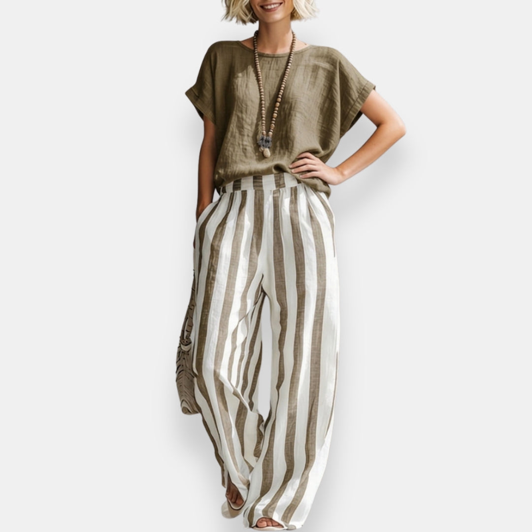 Mirane | Ensemble top rayé large