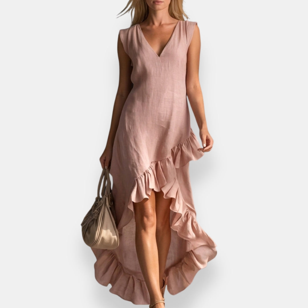 Clémone | Robe asymétrique volanté