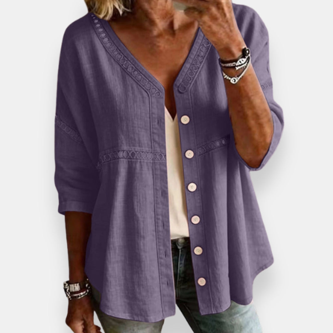 Dorvarne | Blouse Col V Crochet