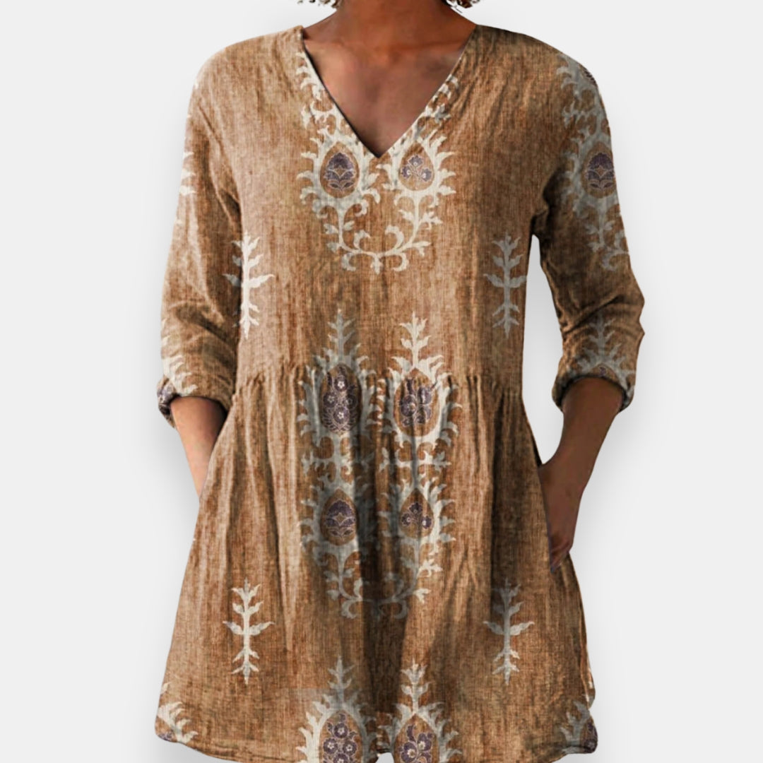 Aliette | Blouse Col V Folklorique