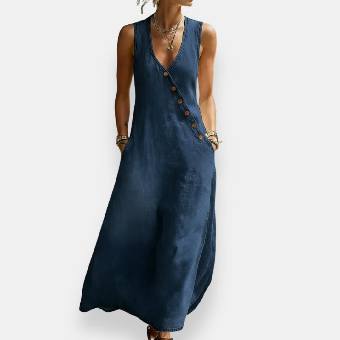 Maïté | Robe denim diagonale