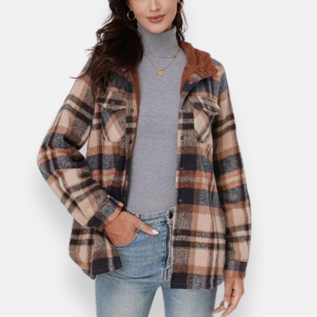 Joélie | Veste à carreaux doublée