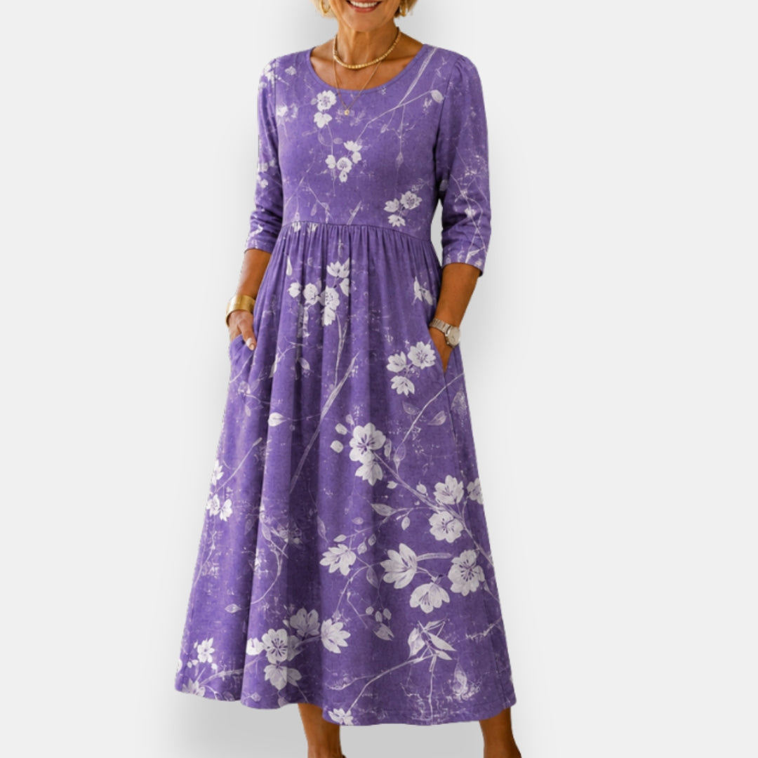 Maitena | Robe Midi Fleurie Délavée