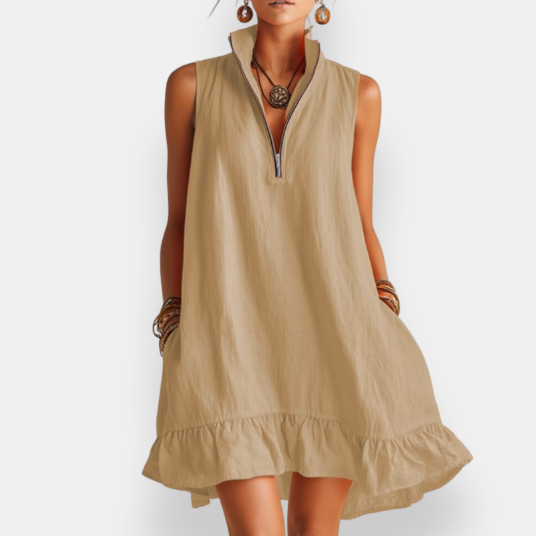 Hilaire | Robe courte sans manches à volant