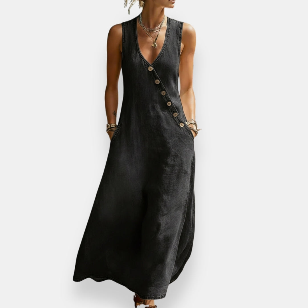 Maïté | Robe denim diagonale