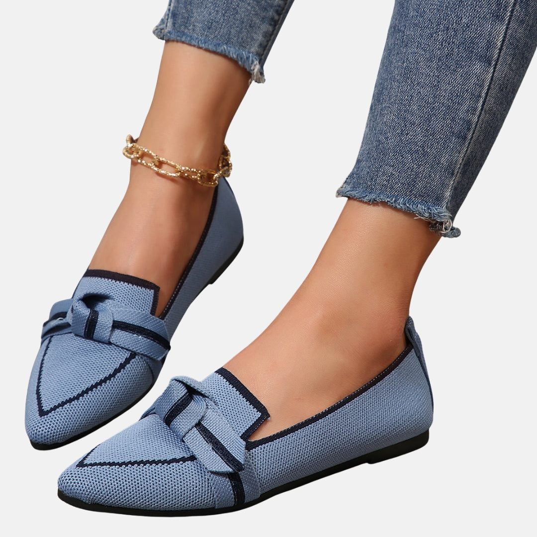 Florentine | Ballerines tricot nœud pointues