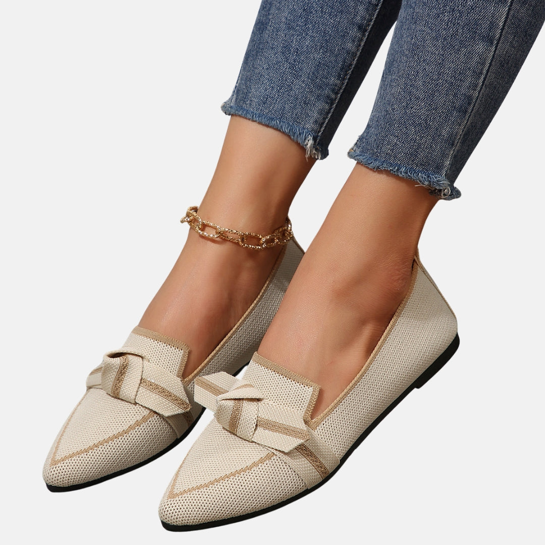 Florentine | Ballerines tricot nœud pointues