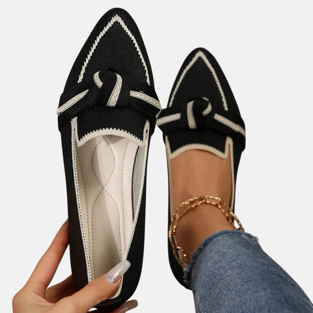 Florentine | Ballerines tricot nœud pointues