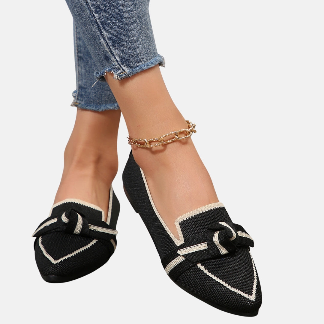 Florentine | Ballerines tricot nœud pointues