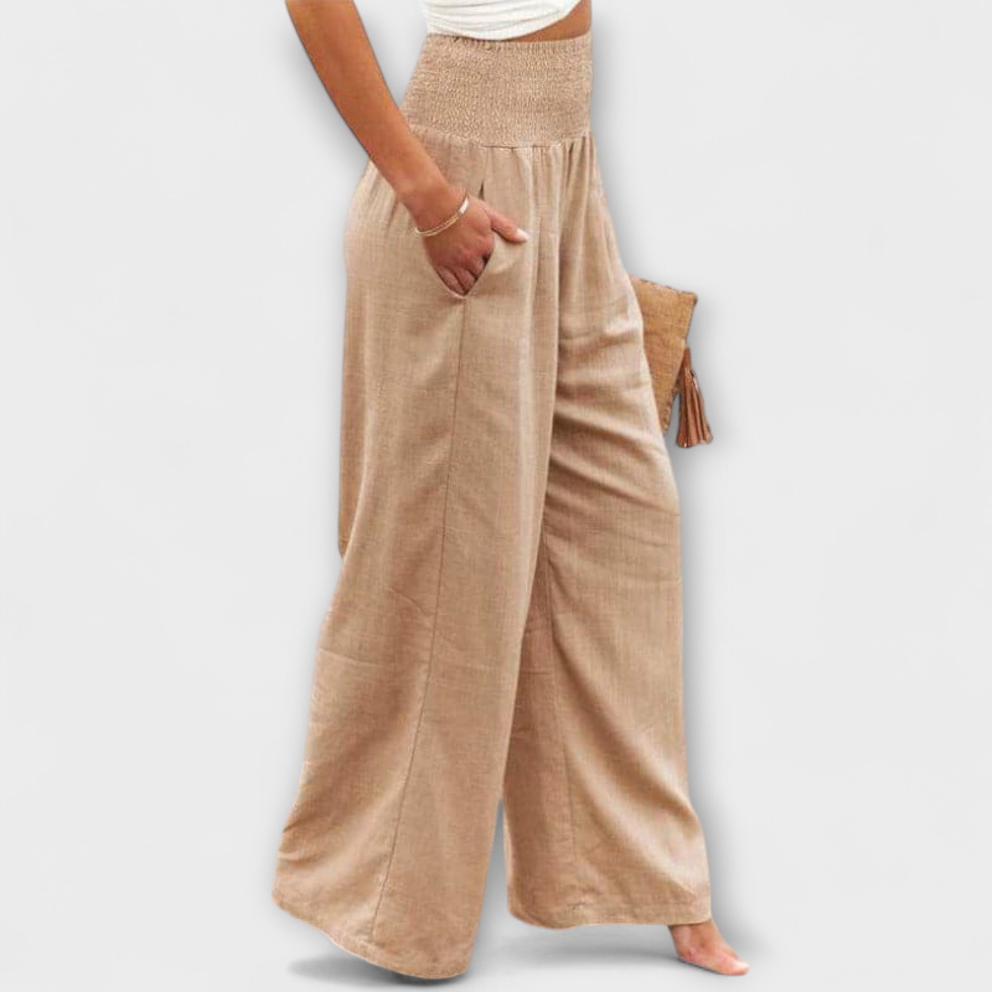 Thearya | Pantalon large en lin décontracté