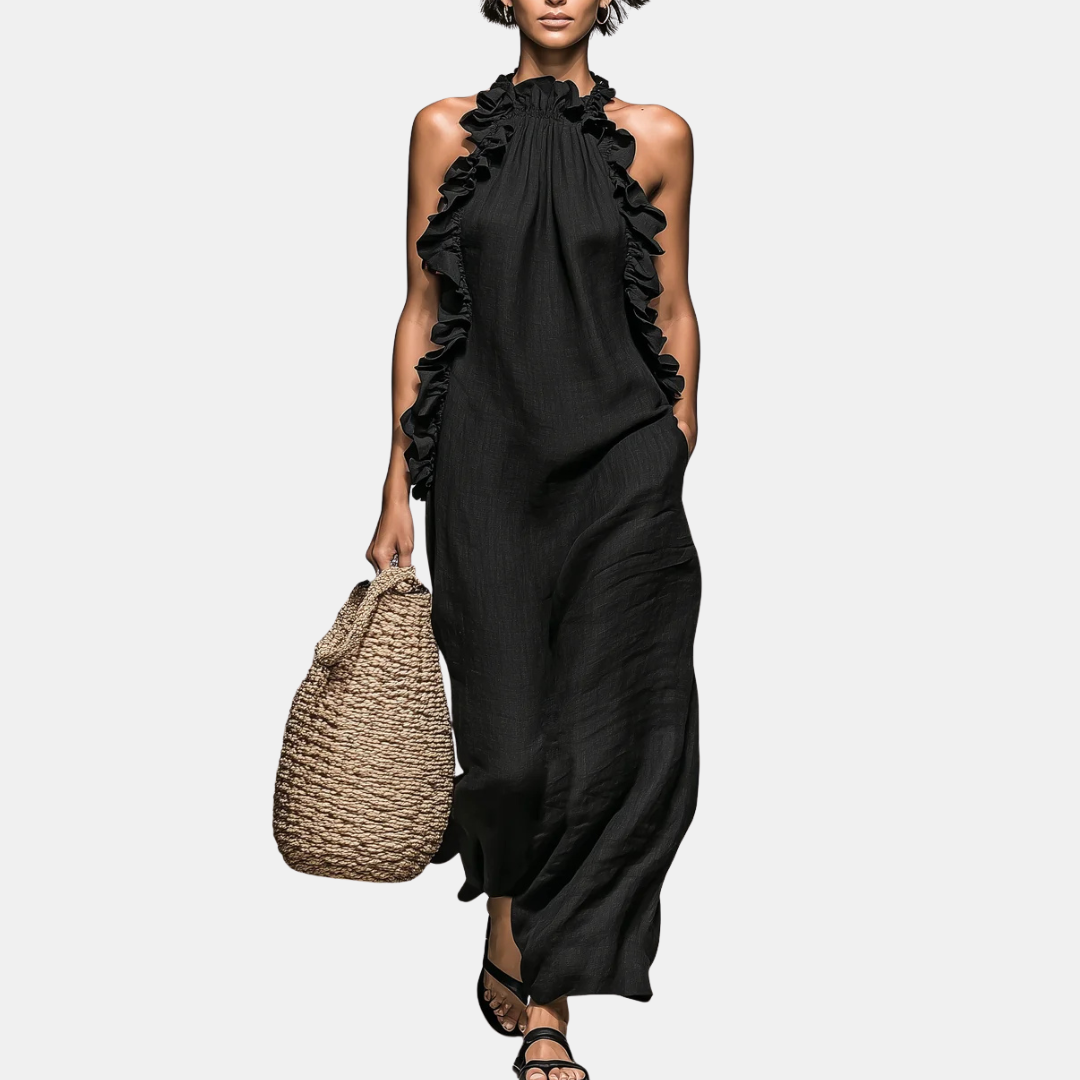 Solstice | Robe longue à volants