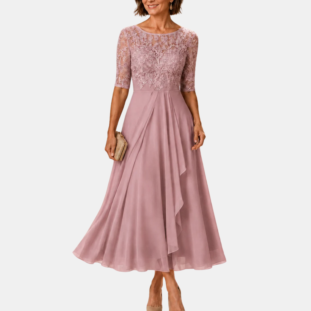 Ophélie | Robe midi en dentelle