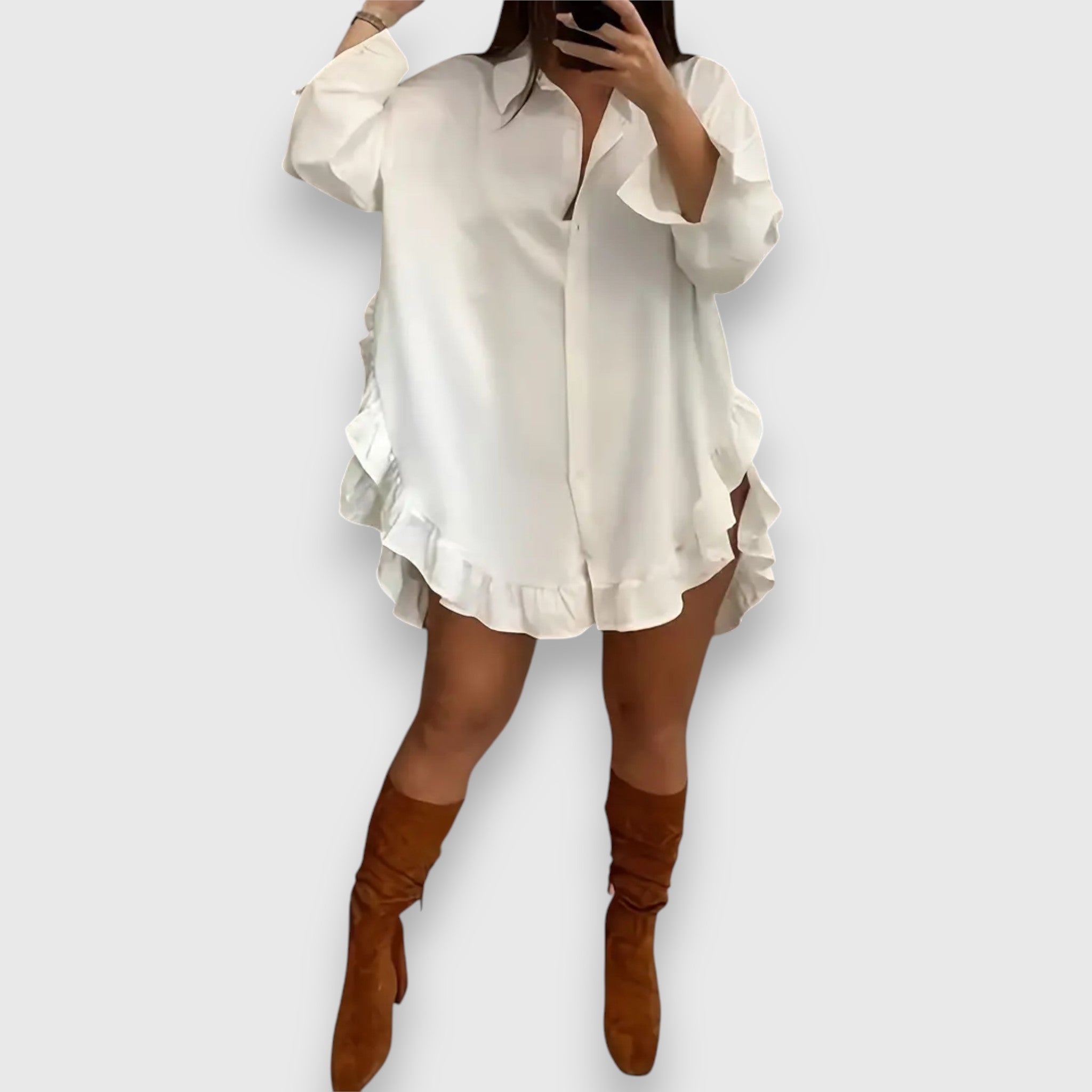 Naomi | Robe-chemise ample à volants