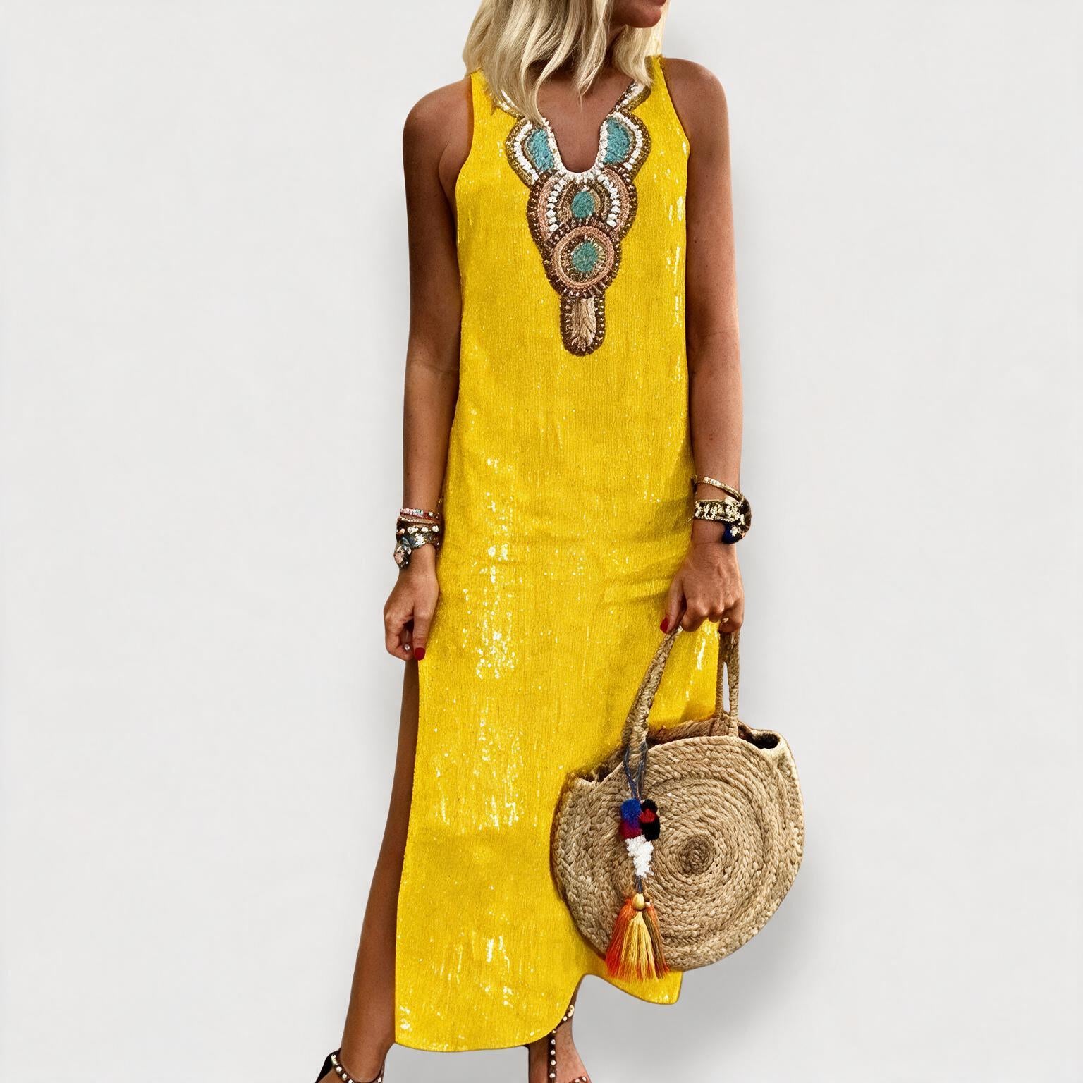 Norvarne | Robe Longue Aztèque Brodée