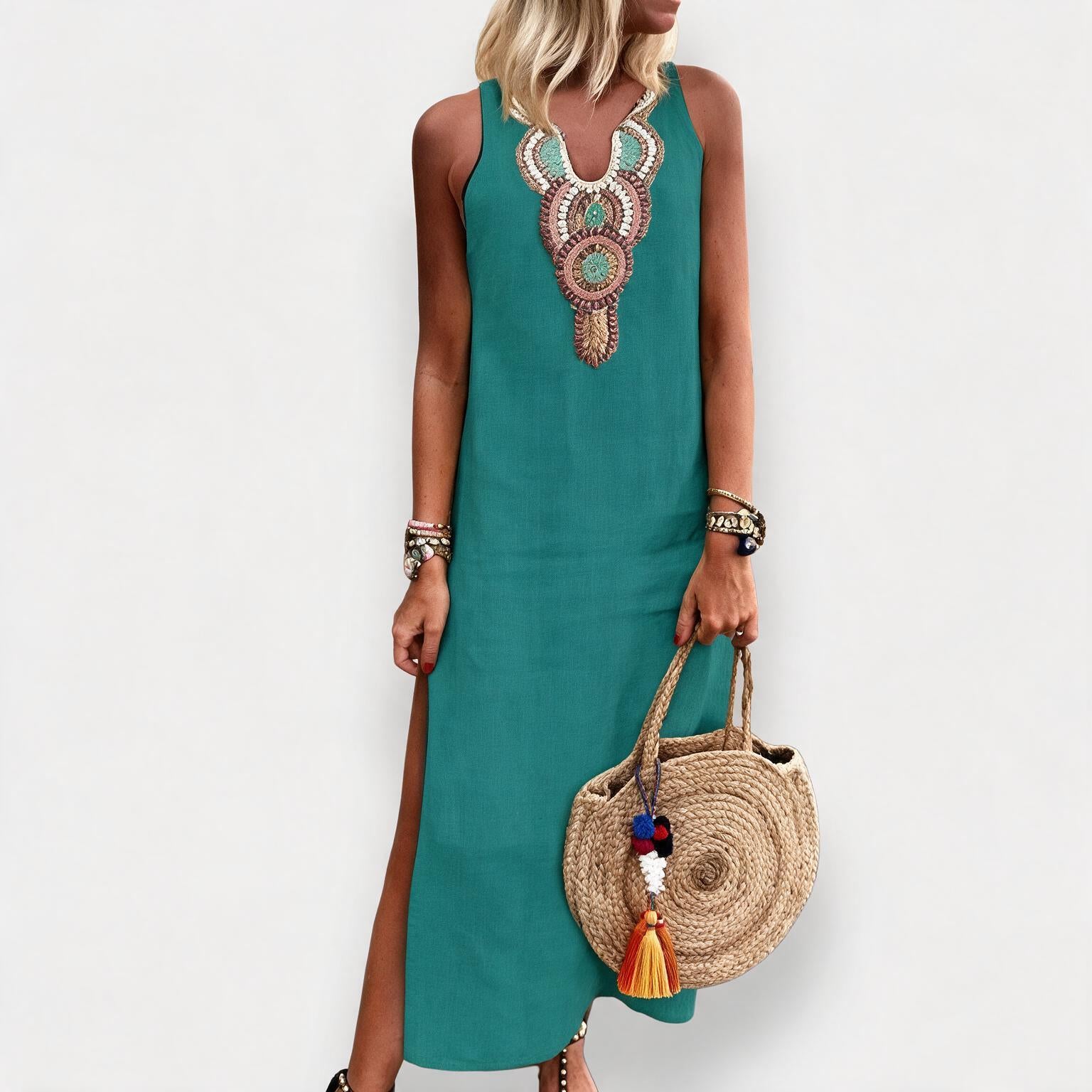 Norvarne | Robe Longue Aztèque Brodée